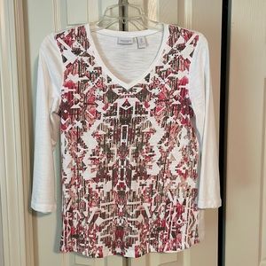 NWOT Weekend by Chicos 3/4 length Cotten shirt Size 0